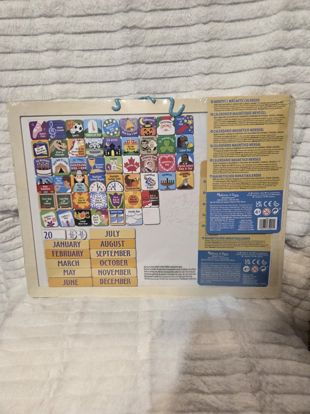 Nib Melissa & Doug Magnetic Monthly Calendar - Blue and Yellow
